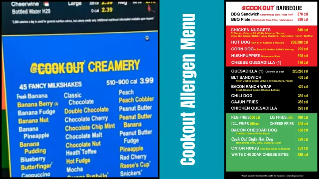 Cookout Allergen Menu 1